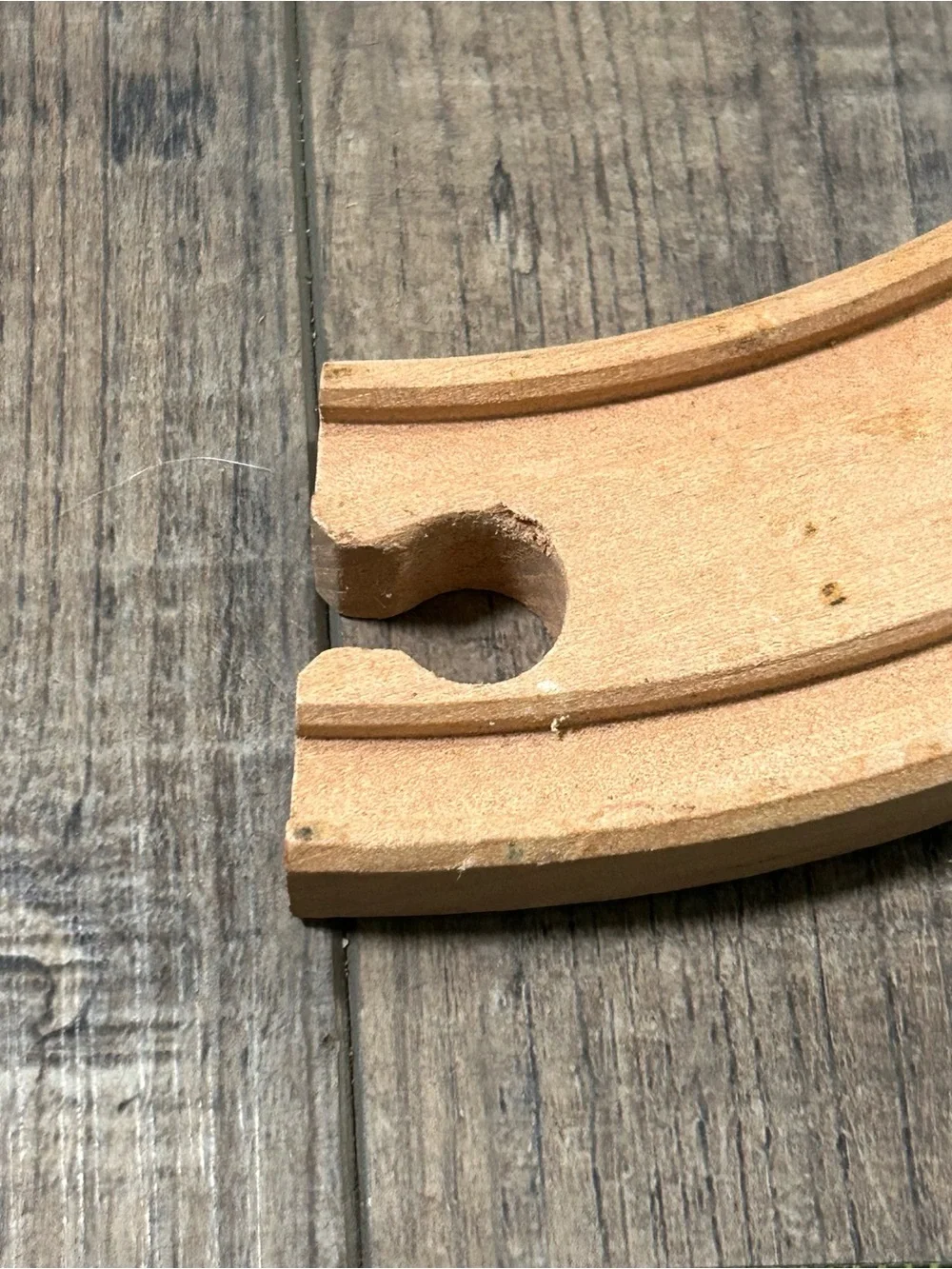 Wood Train Track Curved Section 4 in Double Sided Replacement Piece